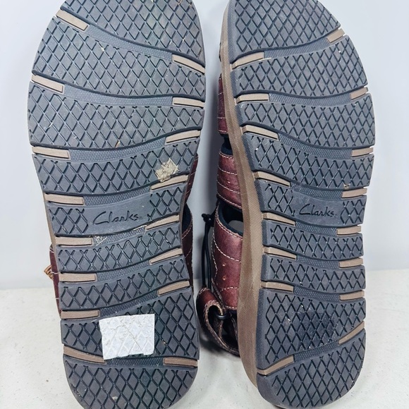 MENS CLARKS BRIXBY COVE BROWN LEATHER STRAP COMFORTABLE FISHERMAN SANDALS 13